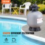 VEVOR Sand Filter, 22-inch, Up to 55 GPM Flow Rate, Above Inground Swimming Pool Sand Filter System with 7-Way Multi-Port Valve, Filter, Backwash, Rinse, Recirculate, Waste, Winter, Closed Functions