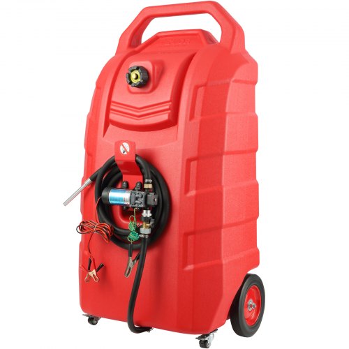 VEVOR Fuel Caddy, 32 Gallon, Portable Fuel Storage Tank On-Wheels, with 12V DC 140 W Transfer Pump (for Diesel Only), Diesel Fuel Container with 13 Ft Hose, Flow Rate 40L/min, for Trucks, Boats