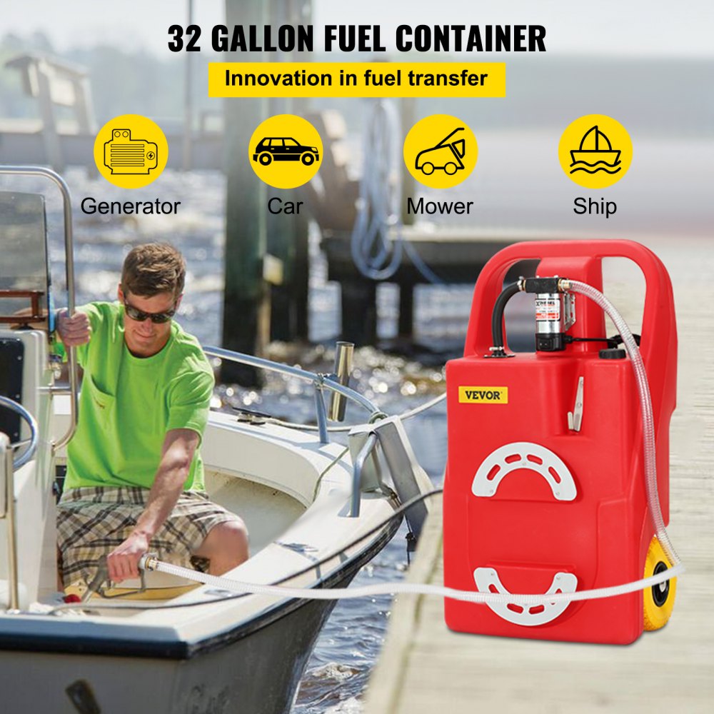  32 Gallon Diesel Fuel Caddy Tank with Pump, Portable Diesel  Fuel Tank On-Wheels with 12V 10GPM Electric Transfer Pump, Hose and Nozzle  for Trucks Boats : Automotive
