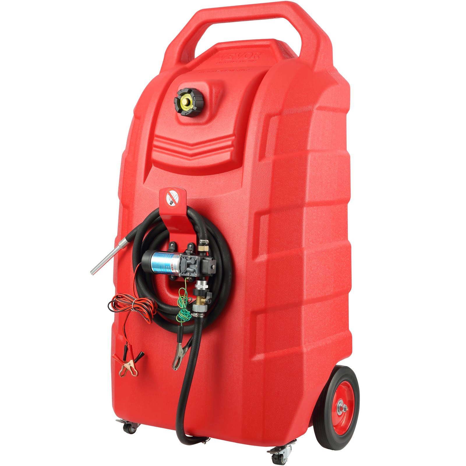 VEVOR Fuel Caddy 32 Gallon Portable Diesel Tank On-Wheels Automatic 12V DC Pump