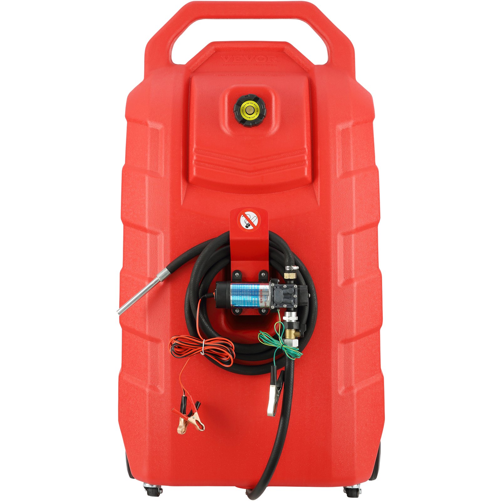 VEVOR Fuel Caddy, 32 Gallon, Portable Fuel Storage Tank On-Wheels, with 12V DC 140 W Transfer Pump (for Diesel Only), Diesel Fuel Container with 13 Ft Hose, Flow Rate 40L/min, for Trucks, Boats