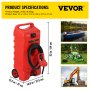 VEVOR 14 Gallon Fuel Caddy, Gas Storage Tank On-Wheels, with Siphon Pump and 9.8 ft Long Hose, Gasoline Diesel Fuel Container for Cars, Lawn Mowers, ATVs, Boats, More, Red