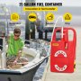 VEVOR Fuel Caddy 25 Gallon Portable Gas Diesel Tank On-Wheels with Manual Pump