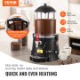 VEVOR hot chocolate dispenser with 600w power, continuous stirring, and non-stick, even heating.