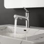 VEVOR Single Handle Sink Faucet, Single Handle Pull Out Faucet 1 or 3 Hole, Brushed Nickel Stainless Steel Sink Faucets with Push-Button Switch, Suitable for Bathroom, RV, Public Restroom, Lead-free