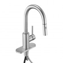 VEVOR Single Handle Sink Faucet Brushed Nickel Pull-Down Kitchen Sink Faucet