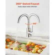 VEVOR Single Handle Sink Faucet Kitchen Faucet Brushed Nickel Single Handle