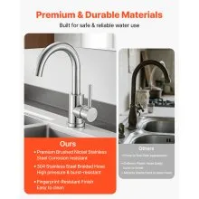 VEVOR Single Handle Sink Faucet Kitchen Faucet Brushed Nickel Single Handle