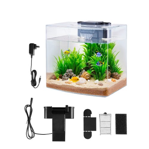 1 gallon fish tank accessories LAQUAL Starter Kit with Fish Net, 1 Water Changer Siphons & 2 Cleaning Cloth, Crystal Clear Glass Fish Tank, Small Fish Tank/Aquarium for Betta & Goldfish Artificial sea coral decoration is more convenient and easy to use Koller Products 1-Gallon Plastic Oval