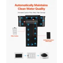 3.5 Gallon Fish Tank Aquarium Smart Arch Clear GPPS 3 Color Self Cleaning