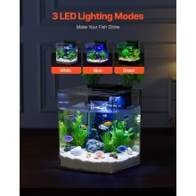 2 Gallon Fish Tank Aquarium Smart Arch Clear GPPS 3 Color Self Cleaning