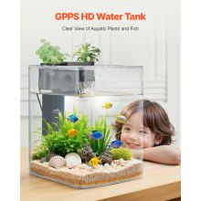 2 Gallon Fish Tank Aquarium Smart Arch Clear GPPS 3 Color Self Cleaning