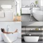 VEVOR Bath Taps 46 Inch Bath Tap Brass Chrome Plated Free Standing Bathtub Shower Mixer Taps Floor Mounted Tub Filler Shower Faucets with Hand Sprayer Single Handle