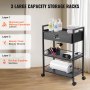 VEVOR Beauty Salon Trolley Cart, 3-Tier Hair Salon Stations Cabinet for Stylist with Lockable Drawer, MDF Rolling Storage Station with 4 Wheels (2 Lockable) for Beauty SPA Barbershop Tattoo