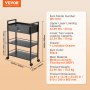 VEVOR Beauty Salon Trolley Cart, 3-Tier Hair Salon Stations Cabinet for Stylist with Lockable Drawer, MDF Rolling Storage Station with 4 Wheels (2 Lockable) for Beauty SPA Barbershop Tattoo