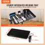 VEVOR Salon Tray Cart, 30"-43" Height Adjustable Rolling Salon Tray, Cold-rolled Plate Tattoo Tray with 5 Wheels (2 Lockable) for SPA Barbershop Clinic, Black