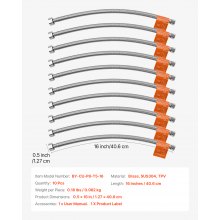 Faucet Supply Line Connector 16 in Length 10 PCS Braided Stainless Steel