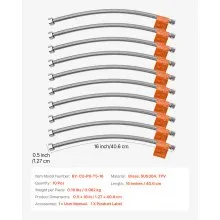 Faucet Supply Line Connector 16 in Length 10 PCS Braided Stainless Steel