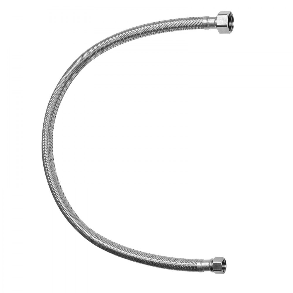 VEVOR Faucet Hose Connector, 24-Inch Length, 3/8 Inch Comp x 1/2 Inch FIP 2-Pack Braided Stainless Steel Faucet Supply Line, Faucet Hose Connects Kitchen Bathroom Sink to Water Supply, Certified Safe