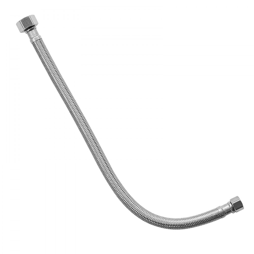 VEVOR Faucet Hose Connector, 24-Inch Length, 3/8 Inch Comp x 1/2 Inch FIP 2-Pack Braided Stainless Steel Faucet Supply Line, Faucet Hose Connects Kitchen Bathroom Sink to Water Supply, Certified Safe