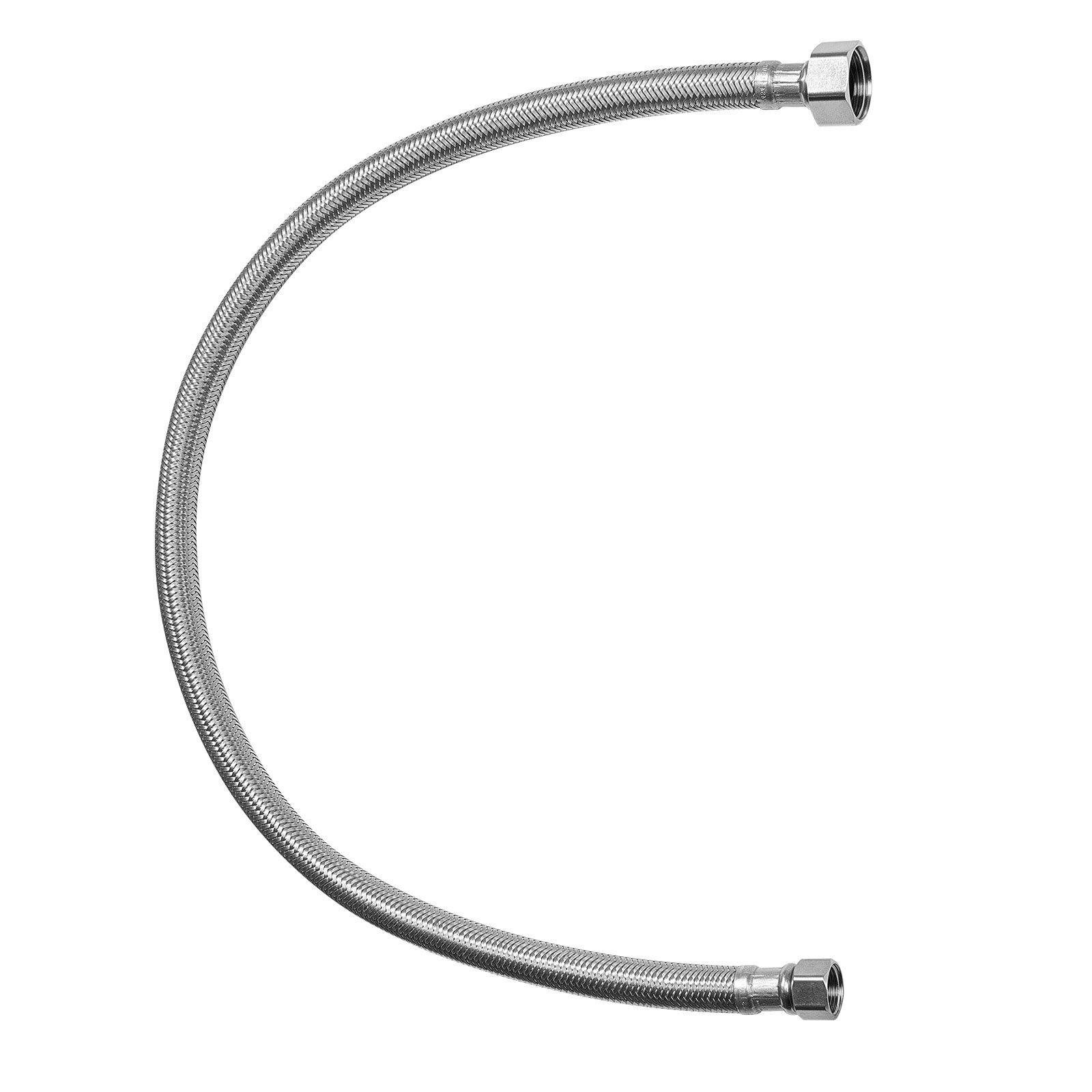 VEVOR Faucet Hose Connector, 24-Inch Length, 3/8 Inch Comp x 1/2 Inch FIP 2-Pack Braided Stainless Steel Faucet Supply Line, Faucet Hose Connects Kitchen Bathroom Sink to Water Supply, Certified Safe