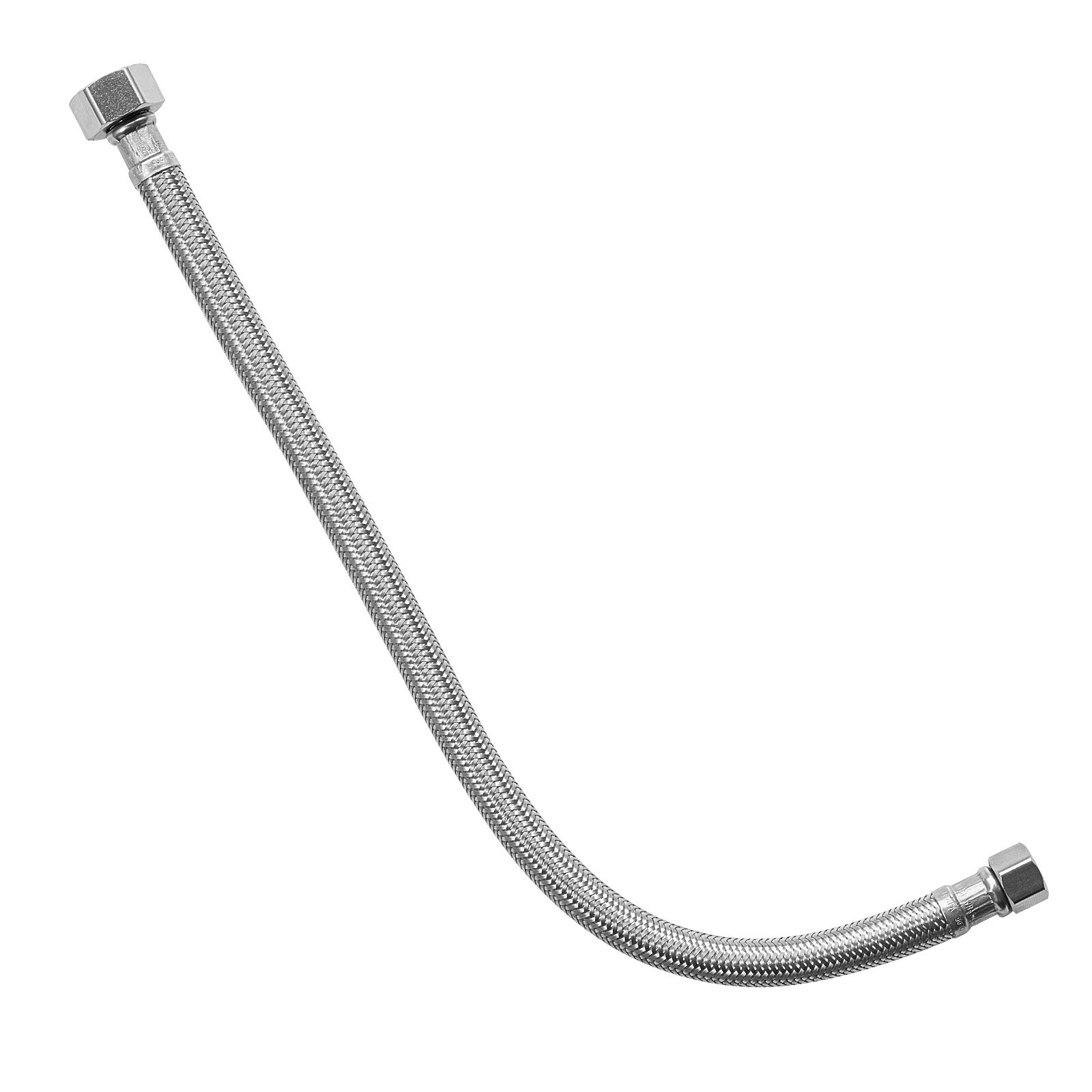 VEVOR Faucet Hose Connector, 24-Inch Length, 3/8 Inch Comp x 1/2 Inch FIP 2-Pack Braided Stainless Steel Faucet Supply Line, Faucet Hose Connects Kitchen Bathroom Sink to Water Supply, Certified Safe