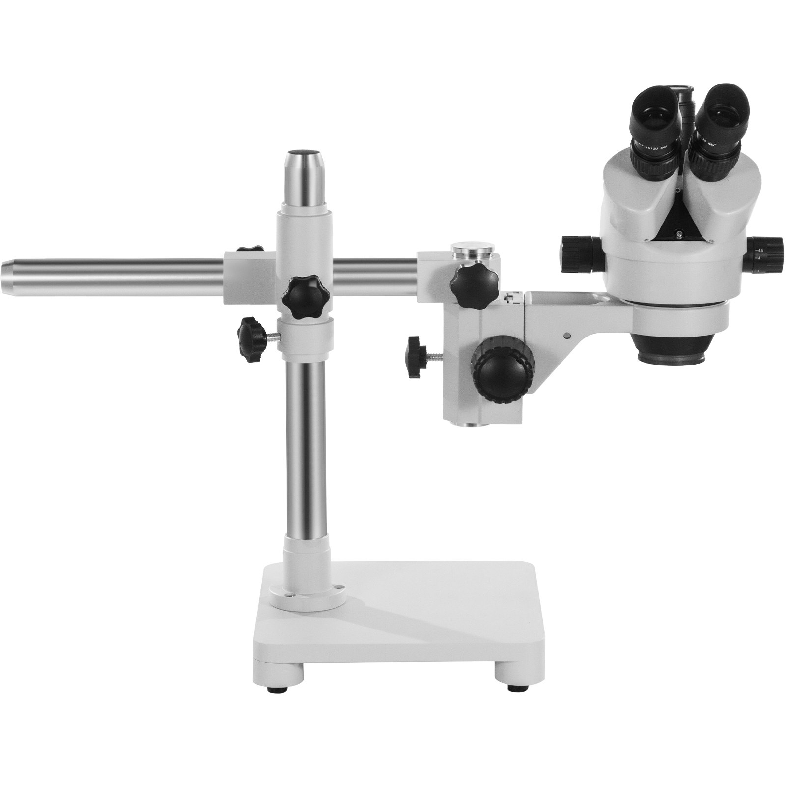 Microscopio estéreo trinocular VEVOR Microscopio con zoom de aumento 7X-45X Oculares WF10X Microscopio estéreo de laboratorio Microscopio estéreo de laboratorio con objetivo de zoom 0.7X-4.5X con luz LED y soporte de brazo único