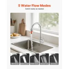 Faucet Aerator 360° Swivel Kitchen Sink Aerator 5-Flow Sprayer Brass Adapter