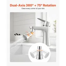 Faucet Aerator 360° Swivel Kitchen Sink Aerator 5-Flow Sprayer Brass Adapter