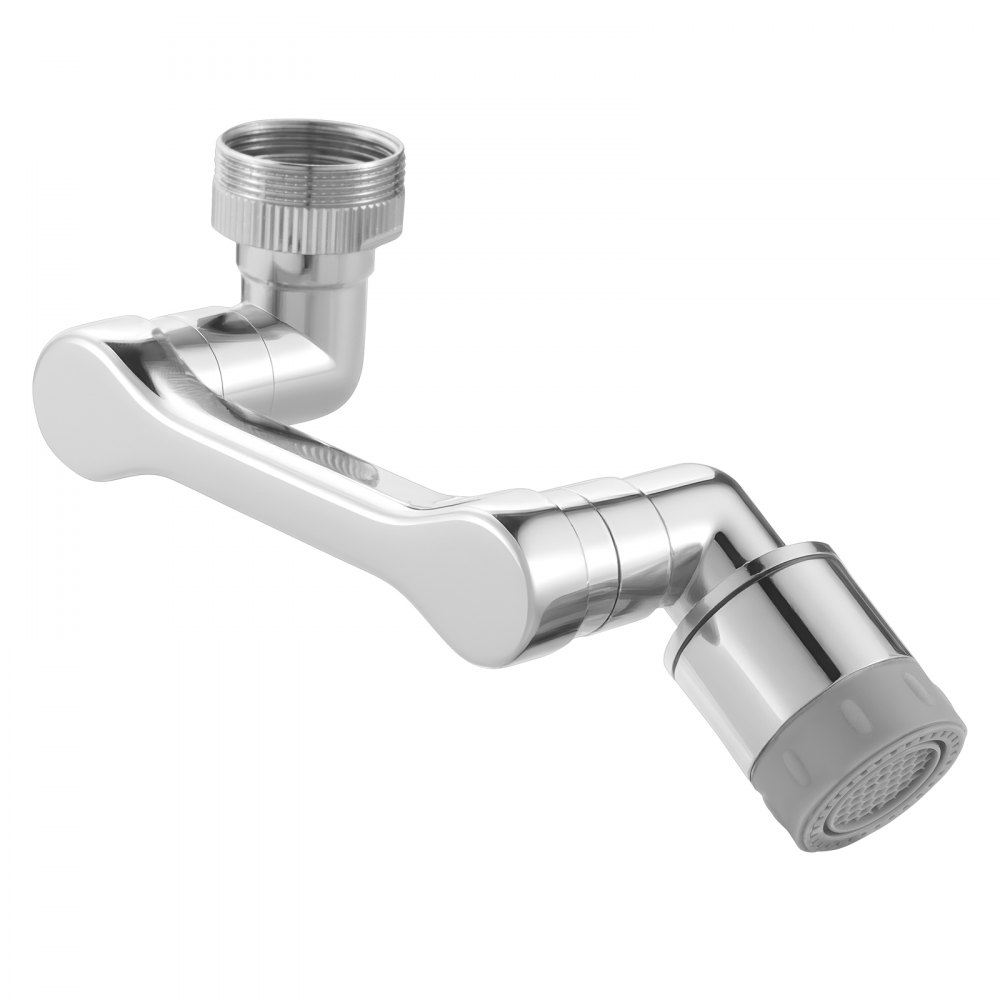 VEVOR 1080° Swivel Faucet Extender, 2 Sprayer Modes Sink Water Faucet Aerator Extension, Kitchen Bathroom Rotatable Spray Attachment with Brass Robotic Arm, Rotating Splash Filter Wash Hand/Hair/Face