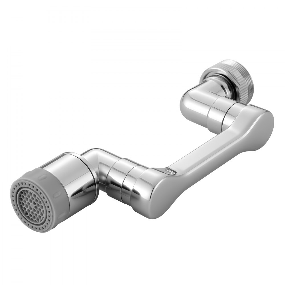 VEVOR 1080° Swivel Faucet Extender, 2 Sprayer Modes Sink Water Faucet Aerator Extension, Kitchen Bathroom Rotatable Spray Attachment with Brass Robotic Arm, Rotating Splash Filter Wash Hand/Hair/Face