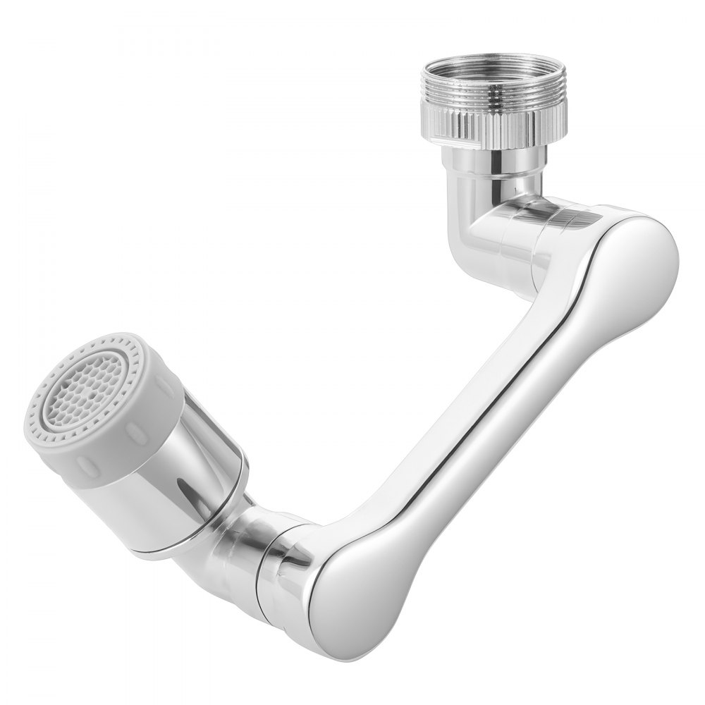 VEVOR 1080° Swivel Faucet Extender, 2 Sprayer Modes Sink Water Faucet Aerator Extension, Kitchen Bathroom Rotatable Spray Attachment with Brass Robotic Arm, Rotating Splash Filter Wash Hand/Hair/Face