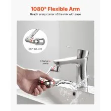 Universal 1080° Swivel Extension Faucet Aerator Rotate Robotic Arm Splash Filter