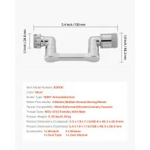 Universal 1080° Swivel Extension Faucet Aerator Rotate Robotic Arm Splash Filter