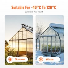 VEVOR 15 Pack Polycarbonate Greenhouse Panels 2' X 4' X 0.24'' Roof Sheets