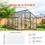 VEVOR 6 Pack Polycarbonate Greenhouse Panels, 3.96' x 1.98' x 0.157" Roof Panels Sheets, Waterproof UV Protected Corrugated Plastic Roofing, Impact Resistant Clear Roofing Sheets for Greenhouse/Garden