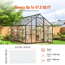 6 Pack Polycarbonate Greenhouse Panels 2' X 4' X 0.16'' Roof Sheets