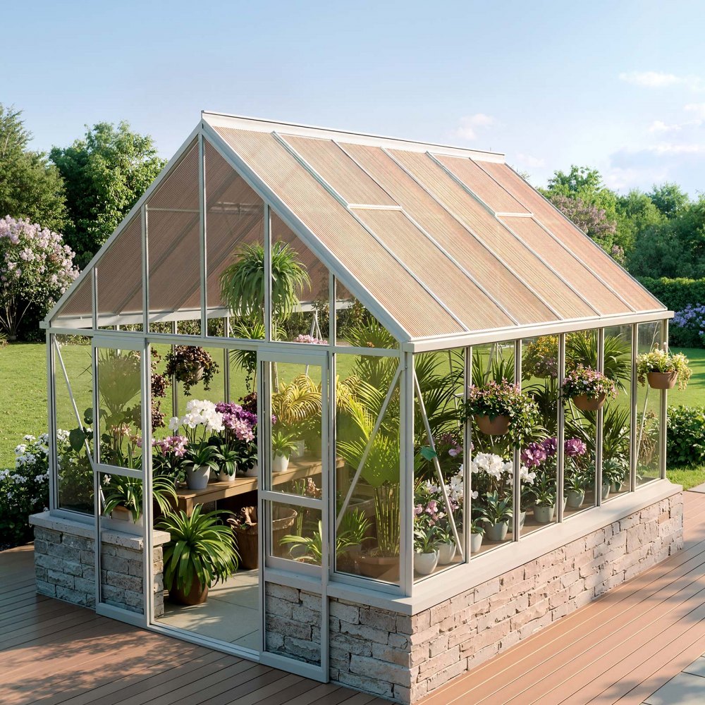 VEVOR Roof Panels, 12Pcs Polycarbonate Roofing Panels Double Layer, High Impact Corrugated Plastic Greenhouse Replacement Cover, Waterproof for Gazebos, Chicken Coops, Home, Garden (1520 x 610 x 6 mm)