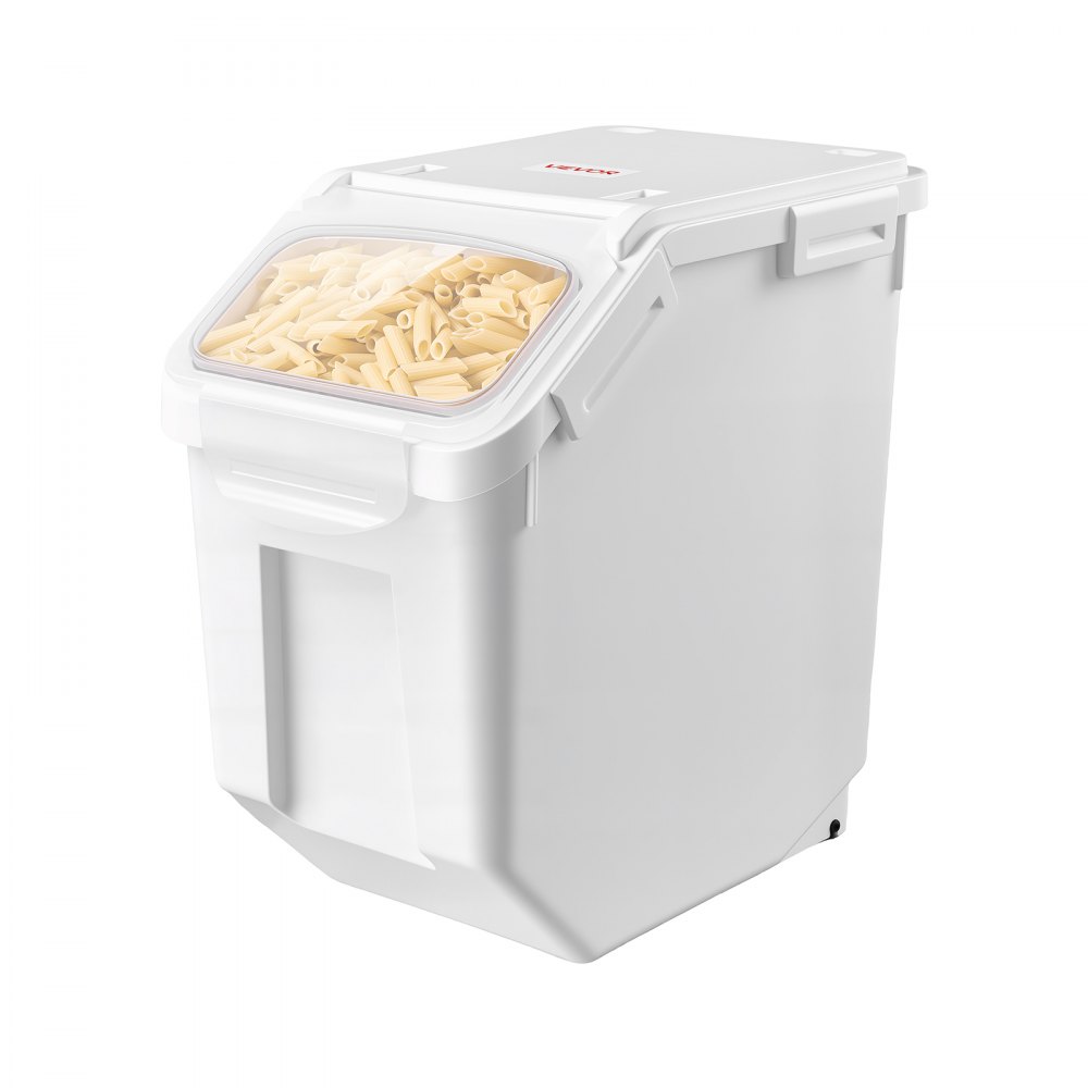 VEVOR Rice Storage Container 4 Pack 15 L/3.96 Gal x 2 + 20 L/5.28 Gal x 2, for Kitchen Pantry, Stackable Large Dog Food Dispenser, Ingredient Grain Cereal Flour Bin with Measuring Cup, Airtight Lid
