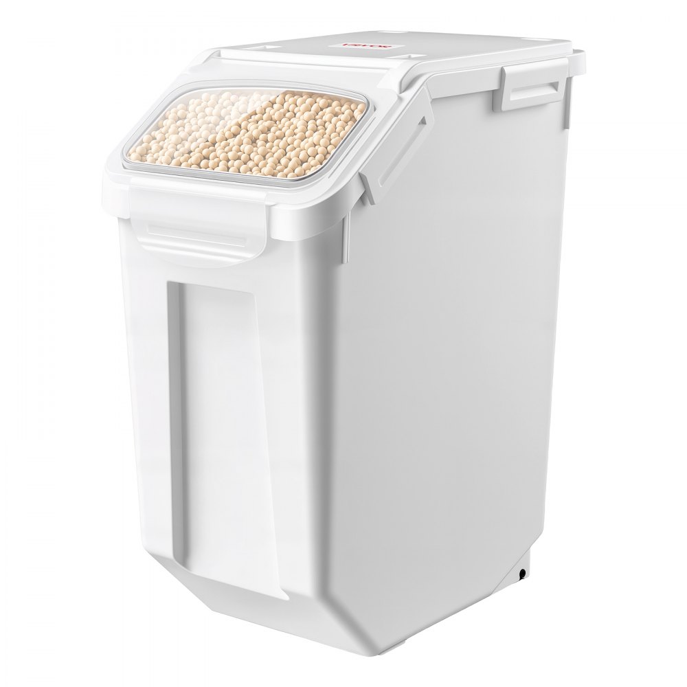 VEVOR Rice Storage Container 2 Pack 20 L/5.28 Gal 14 kg Dog Food Dispenser, for Kitchen Pantry, Stackable Large Ingredient Grain Cereal Flour Bin, Pet Food Container with Measuring Cup, Airtight Lid