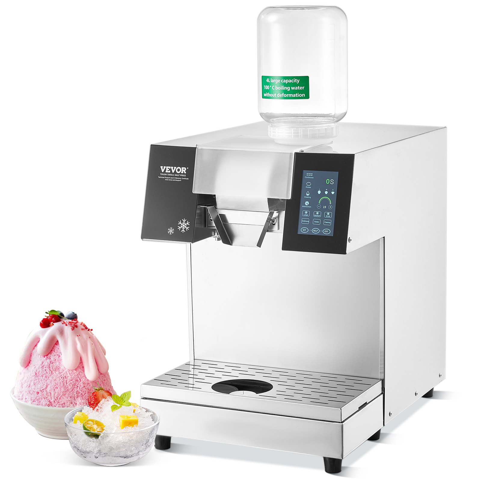 Commercial Snowflake Ice Machine 397LBS/24H Stainless Steel for Ice Cream Commercial Snowflake Ice Machine 397LBS/24H Stainless Steel for Ice Cream