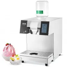 VEVOR Commercial Snowflake Ice Machine, 397LBS/24H Snowflake Ice Maker, Stainless Steel Ice Shaver Machine, Electric Snow Cone Maker, Liquid Cooling System for Rapid Heat Dissipation, Ice Cream