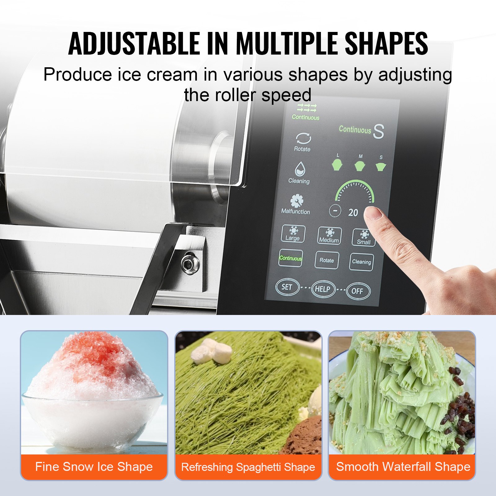 Commercial Snowflake Ice Machine 529LBS/24H Stainless Steel for Ice Cream Commercial Snowflake Ice Machine 529LBS/24H Stainless Steel for Ice Cream