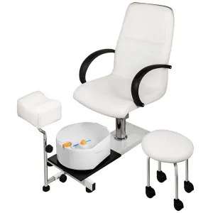 VEVOR Hydraulic Lift Adjustable Spa Pedicure Unit with Easy-Clean Bubble Massage Footbath White | VEVOR US