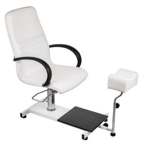 VEVOR Hydraulic Lift Adjustable Spa Pedicure Unit with Easy-Clean Bubble Massage Footbath White