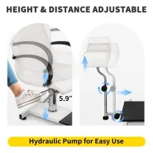 VEVOR Hydraulic Lift Adjustable Spa Pedicure Unit with Easy-Clean Bubble Massage Footbath White