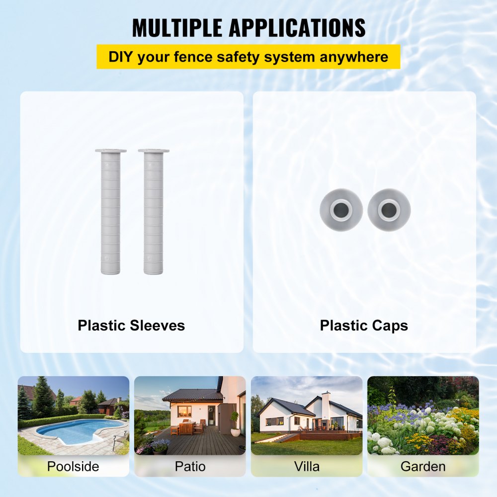 VEVOR Pool Fences for In ground Pools 4 x 3.48 ft Pool Safety Fence Self-Closing Gate Kit 1000D Powder Coated Aluminum Pipe Pool Fences Gate 340gsm Teslin Grid Cloth Life Saver Pool Fence