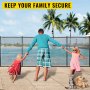 VEVOR Sentry Security Pool Fence 4x12ft Removable Pool Fence Hole Size 1.1x 3.5in Pool Fences for Inground Pools 11 Sleeves Pool Fence Diy by Life Saver Fencing Section Kit Black