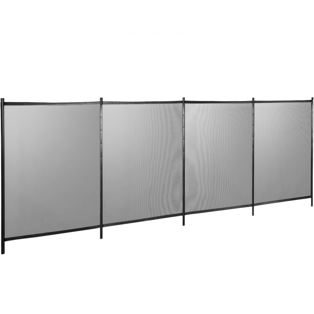 VEVOR Sentry Security Pool Fence 4x48 ft Removable Pool Fence Hole Size 1.1x 3.5 in Pool Fences for In-ground Pools 44 Sleeves Pool Fence DIY by Life Saver Fencing Section Kit Black