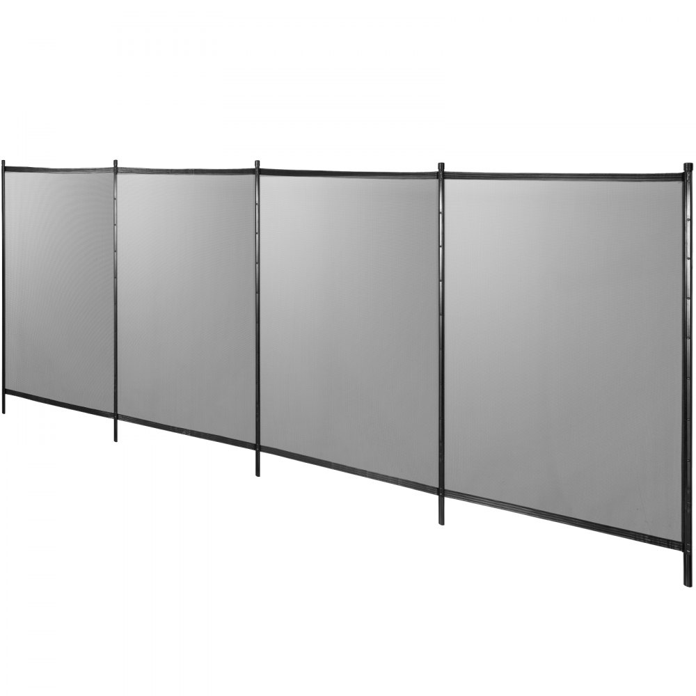 VEVOR Sentry Security Pool Fence 4x48 ft Removable Pool Fence Hole Size 1.1x 3.5 in Pool Fences for In-ground Pools 44 Sleeves Pool Fence DIY by Life Saver Fencing Section Kit Black